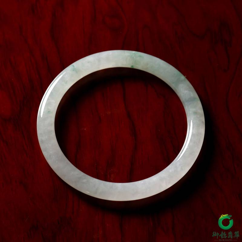 缅甸翡翠A货冰种飘花手镯 内径56mm 27.8克