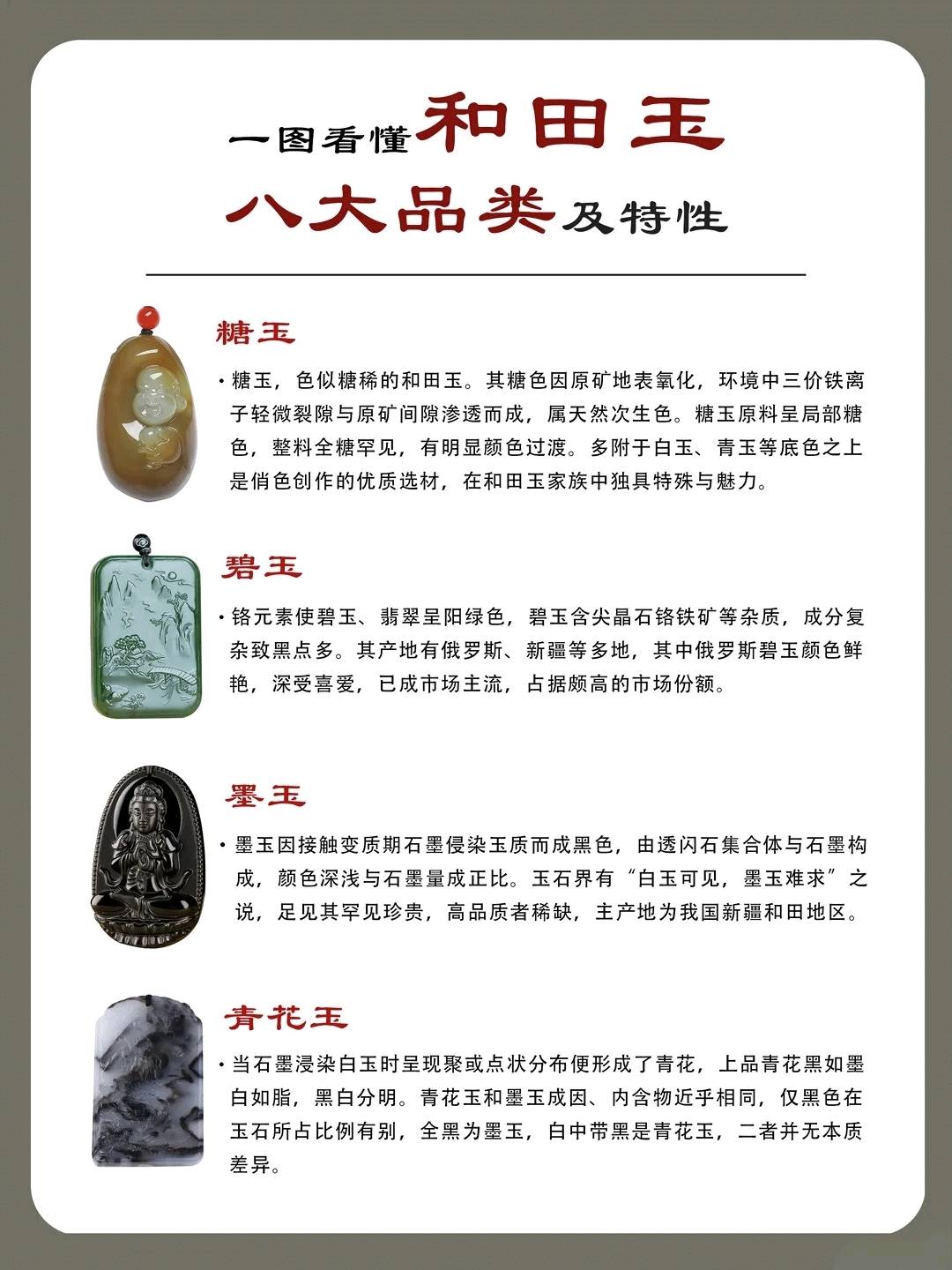 一图看懂和田玉八大品类及特性