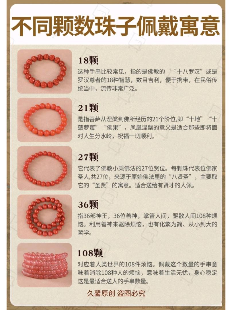 不同颗数珠子佩戴寓意